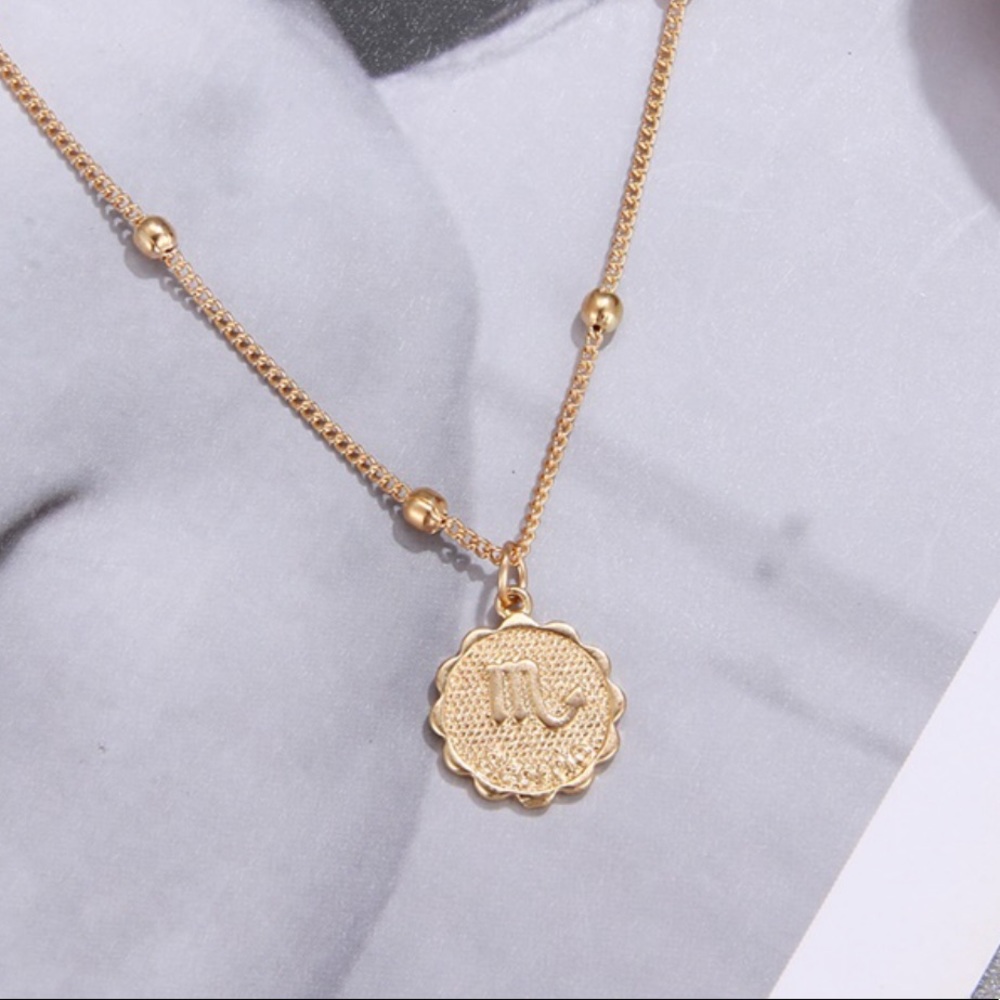 Scorpio Zodiac Coin Necklace